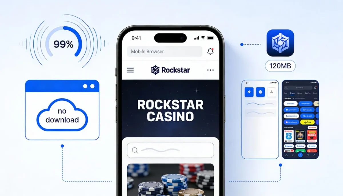 Rockstar Casino without an app explained. Learn why mobile browser access is safer, faster, and more convenient than native casino apps.